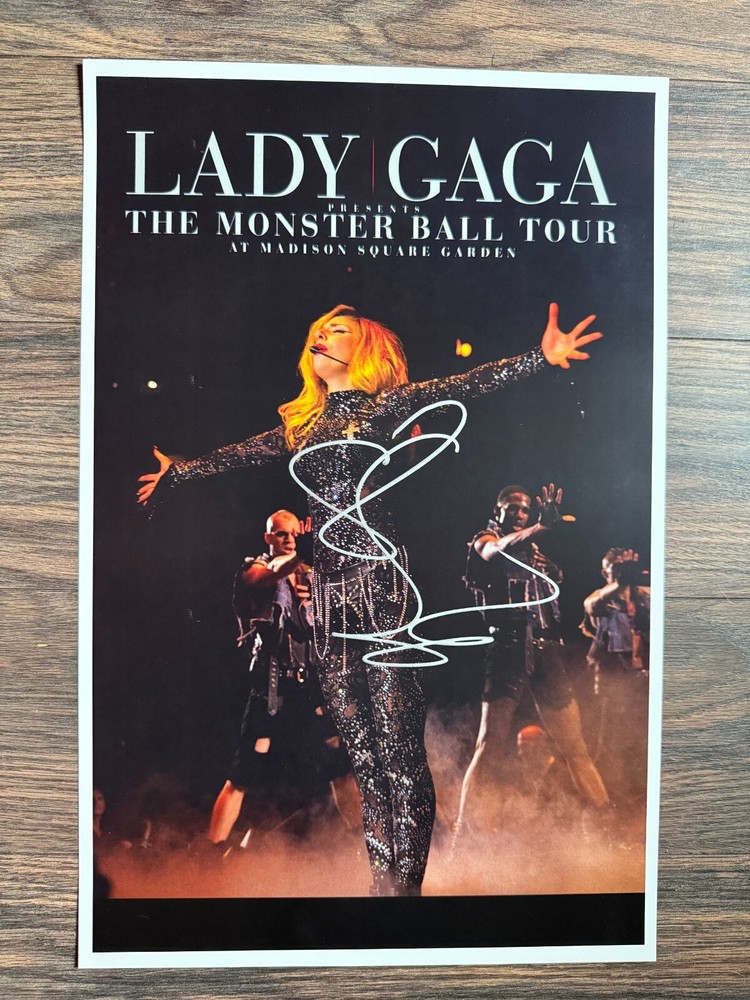 LADY GAGA POSTER 11x17 SIGNED & AUTHENTICATED with COA