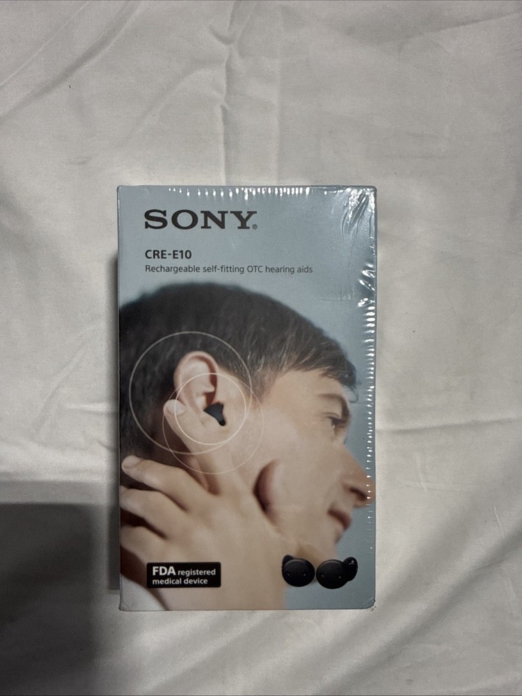 Sony CRE-E10 Rechargeable Self-Fitting OTC Hearing Aids FDA Medical Device