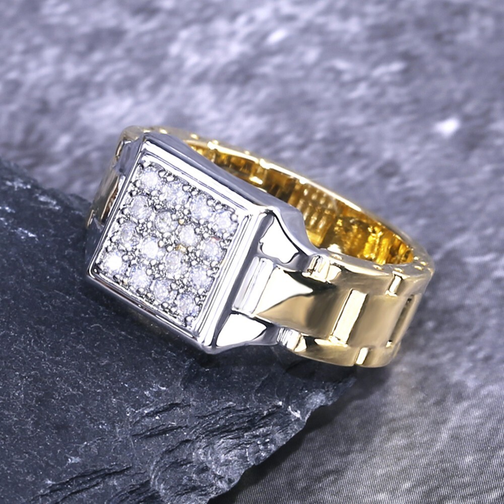 2 Ct Simulated Diamond Man's Ring 14K Gold Plated Men's Ring For Valentine Gifts
