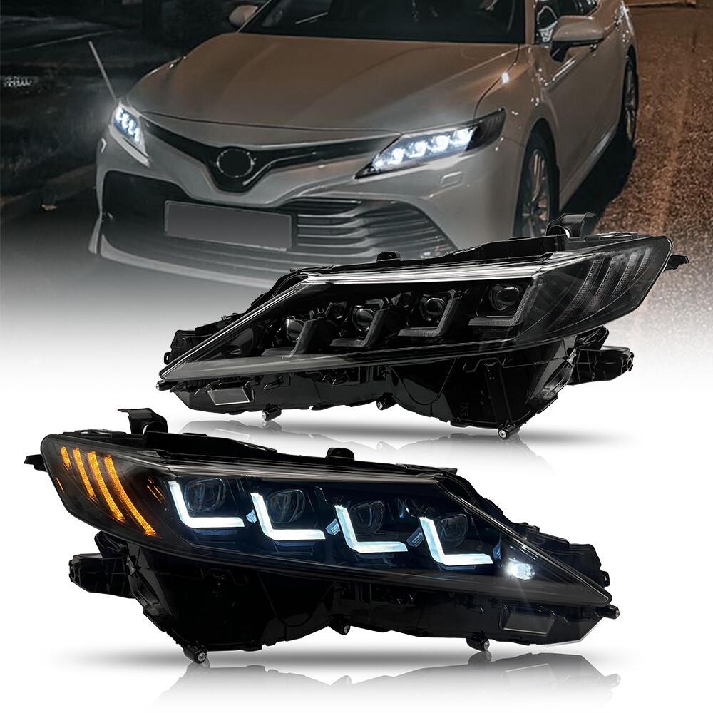 2x LED Headlights for Toyota Camry 2018-2024 with DRL & Turn Signal
