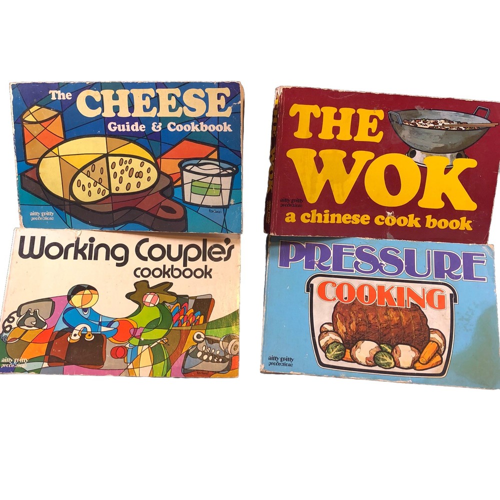 VTG 1970's Nitty Gritty Cookbook Lot Pressure/ Working Couple/ Cheese/ The Wok