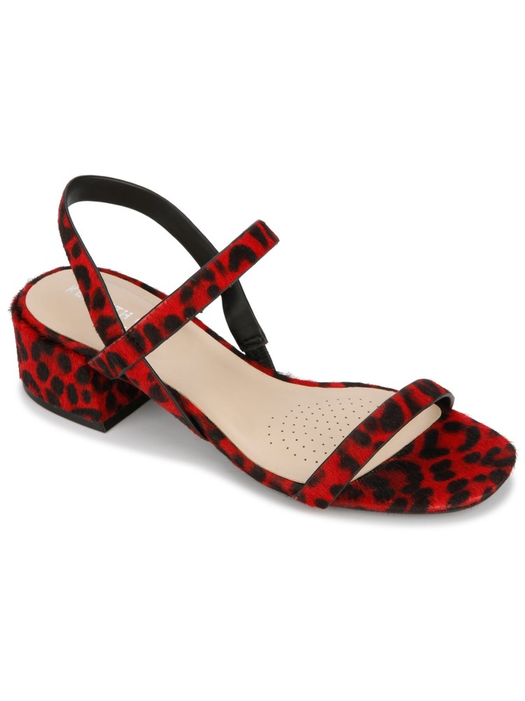 KENNETH COLE Womens Black Maisie Open Toe Block Heel Slip On Dress Sandals 10