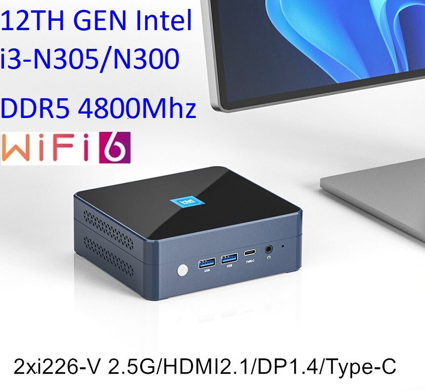 M9S Gamer Mini PC 12th Gen Intel i3 N305 N300 N200 DDR5 PCIE3.0 2xi226-V 2.5G
