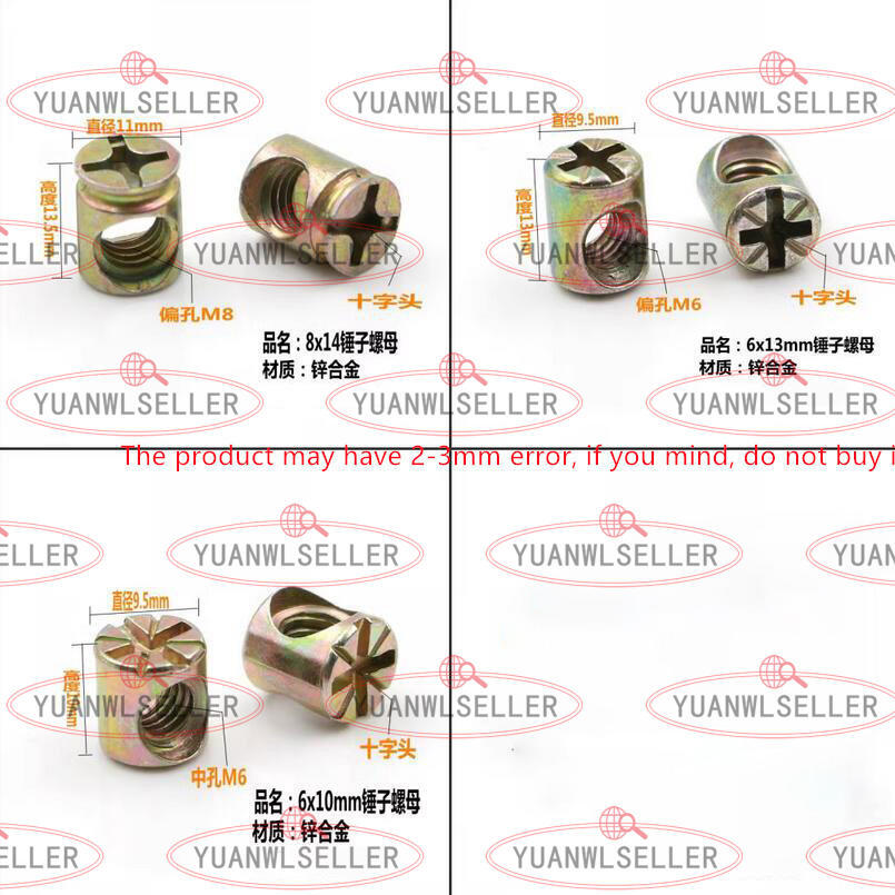 M4 M5 M6 M8 Furniture Barrel Nut Dowel Phillips Drive Furniture Cot Embedded Nut