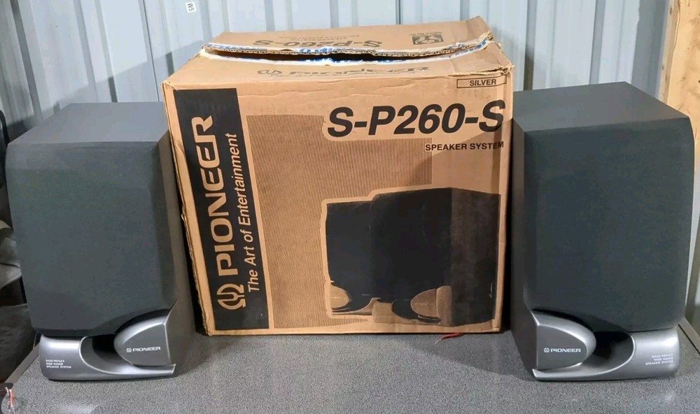 Vintage Pioneer S-P260 Bookshelf Speaker System Original Box Bass Reflex 70 Watt