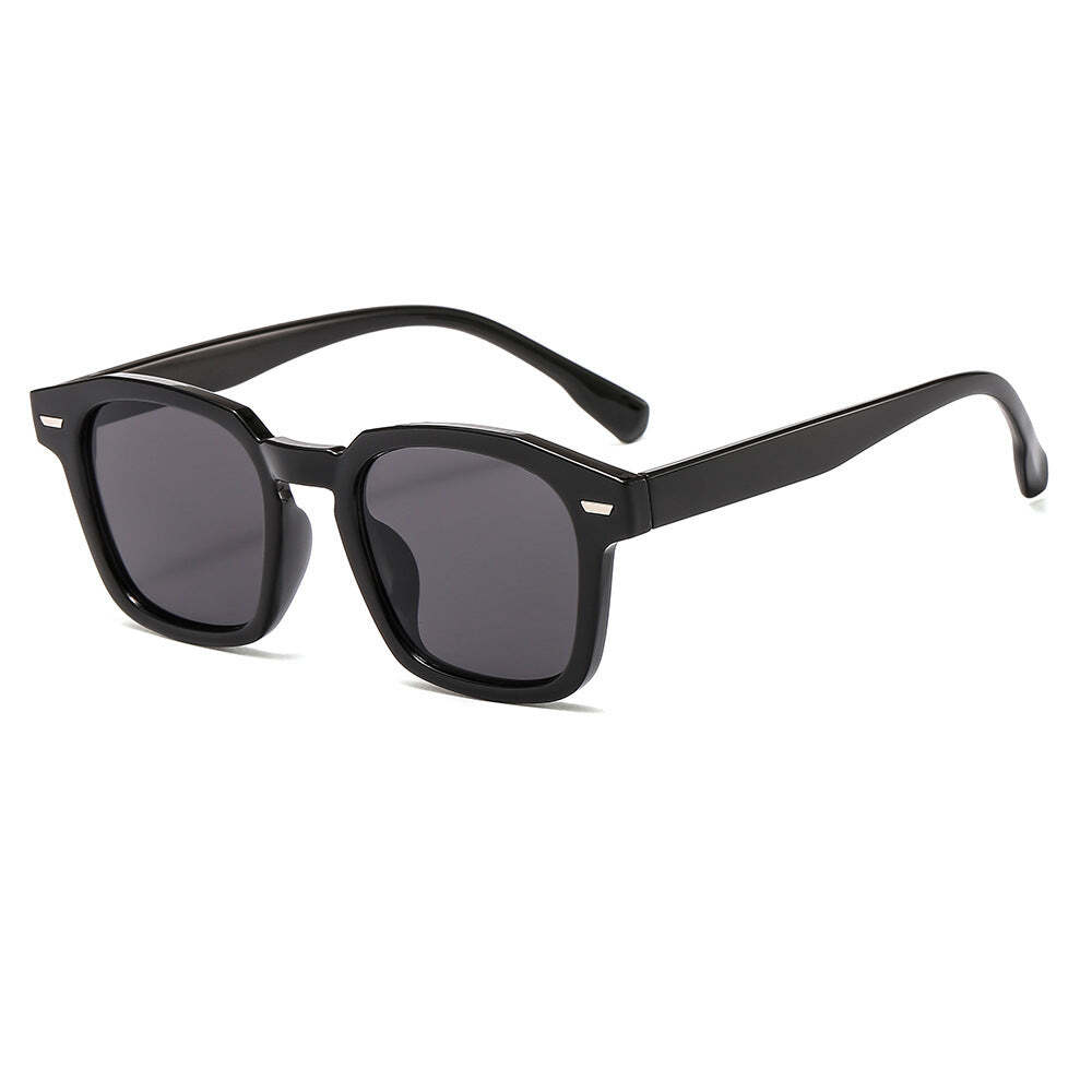 Rice Nail Sunglasses with Irregular Ocean Film and Metal Frame - New Wave Style