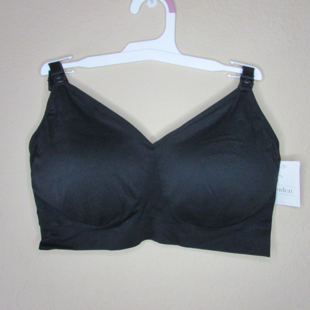 Auden Large Lightly Lined Seamless Wirefree Nursing Bra - Black
