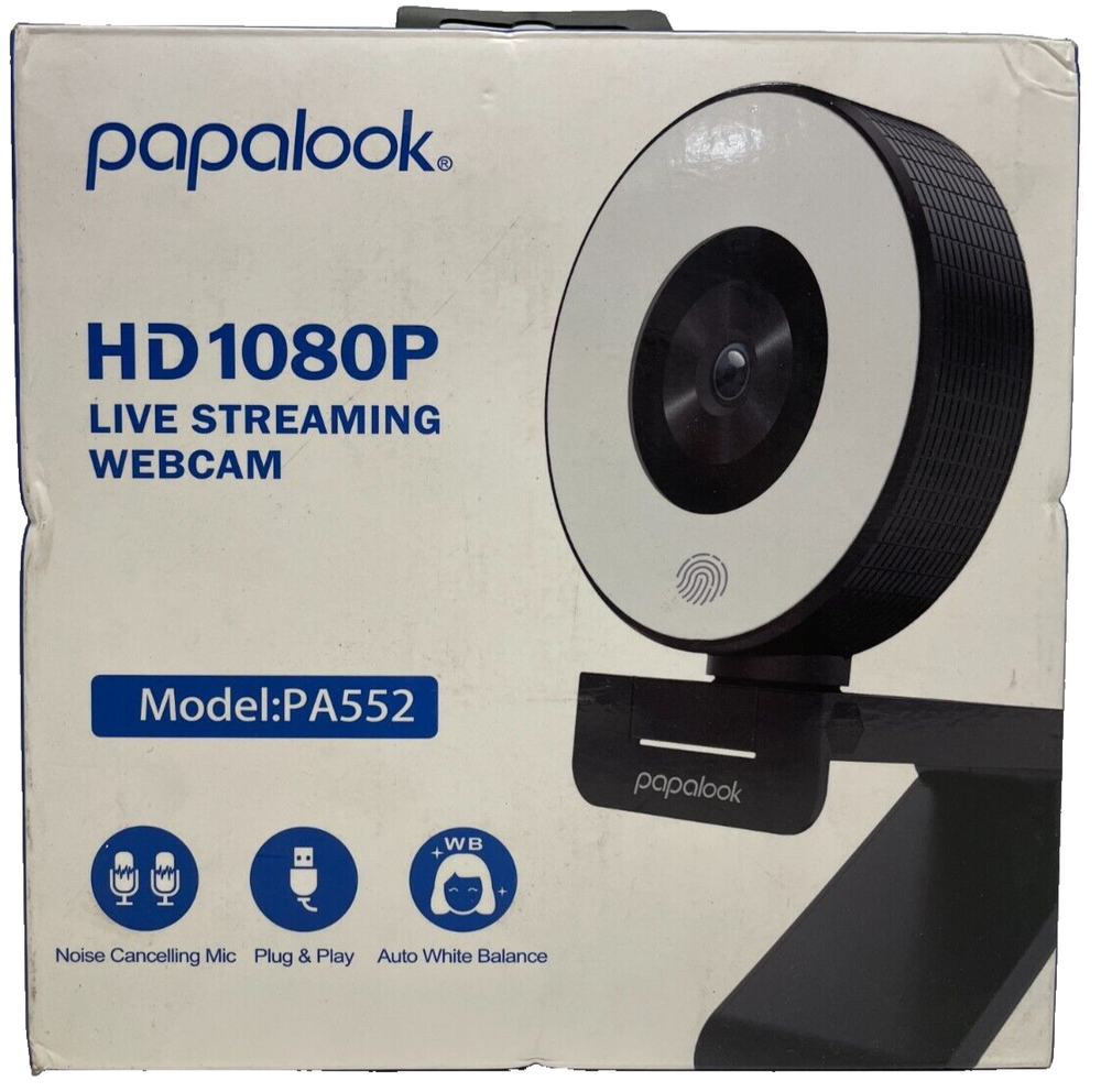 Papalook PA552 HD 1080P Live Streaming Webcam with Studio-Like Ring Light-image