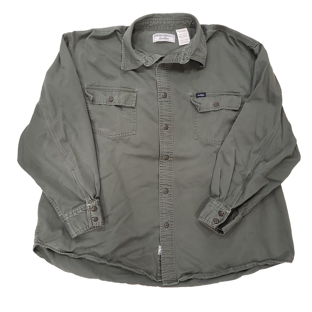 Levis Strauss Button Up Shirt Mens 2XL (50-52) Pro Grade Workwear Green READ