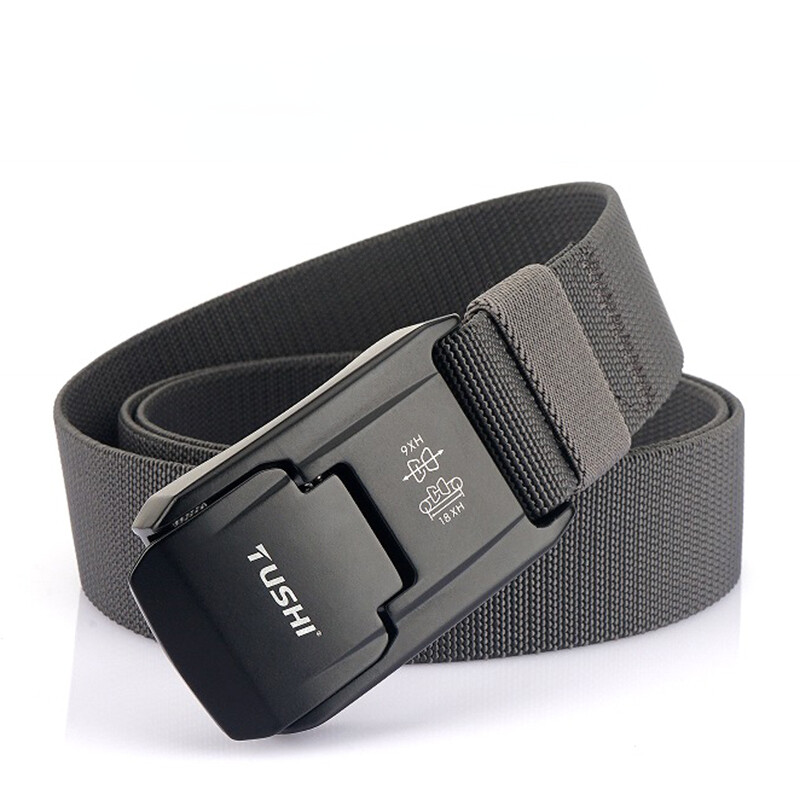 Men Tactical Belt Elastic Belt Strong Nylon Alloy Quick Release Buckle Stretch.