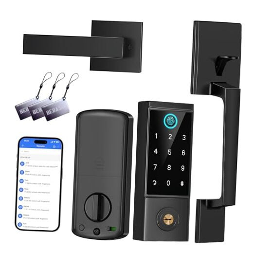 Smart Heavy-Duty Fingerprint Door Lock with Front Handle Set  