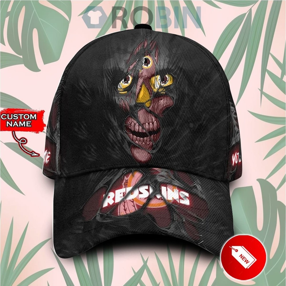 Washington Redskins Custom Name Skull Classic Baseball Cap Hat