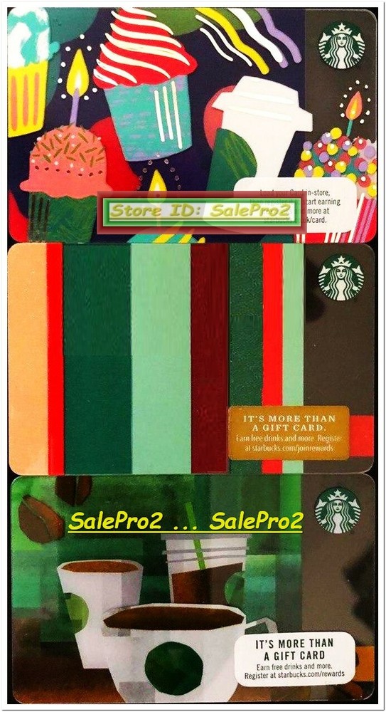 Vintage Starbucks 2016-2018 USA Coffee Celebration Grande Collectible Gift Card Set of 3