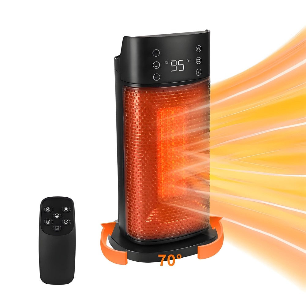 Portable Space Heater Indoor–Fast Heating, PTC Ceramic Heating with Remote, E...