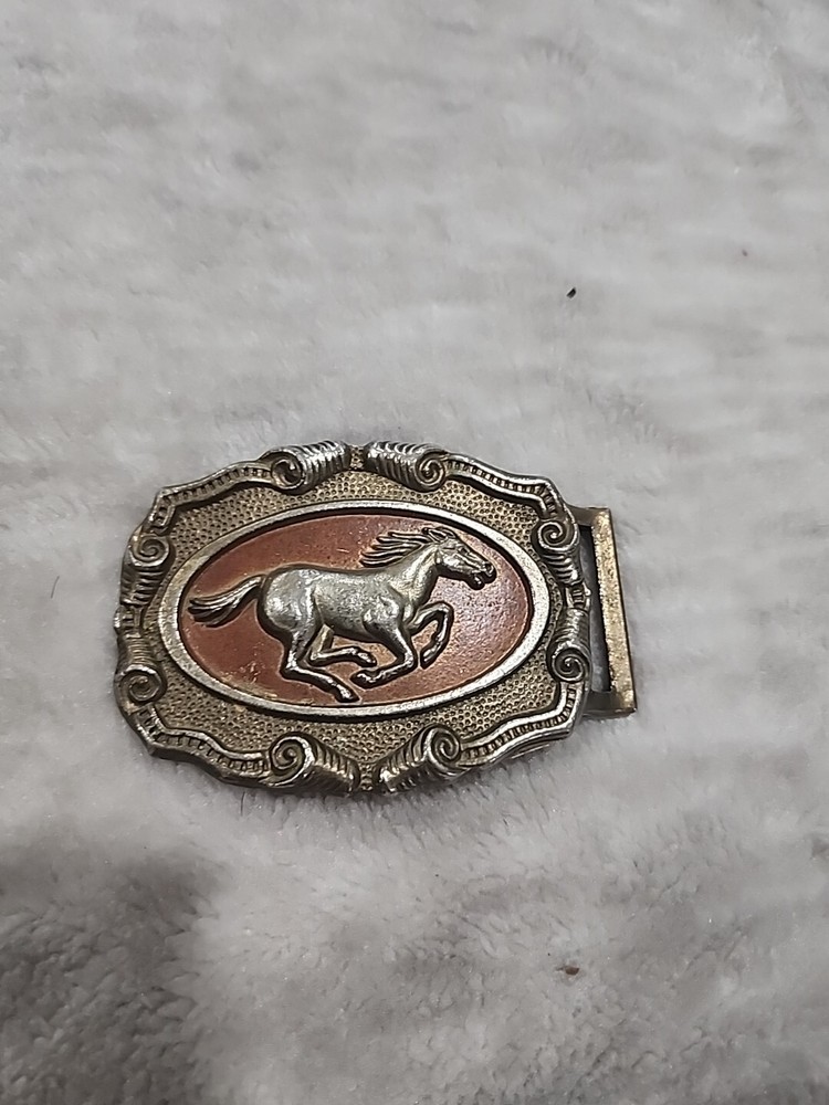 Horse Mustang - Ornate Western Cowboys Vintage 80s American belt buckle