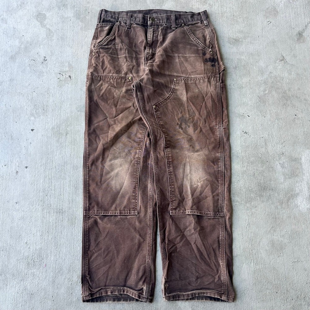 Vintage Y2K Carhartt brown faded double knee carpenter work pants