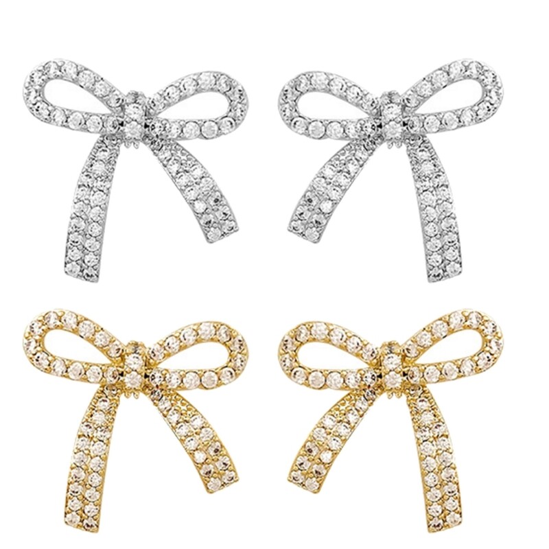 Fashion Jewelry Bowknot Earrings for Women Girls Ear Studs Wedding Supplies