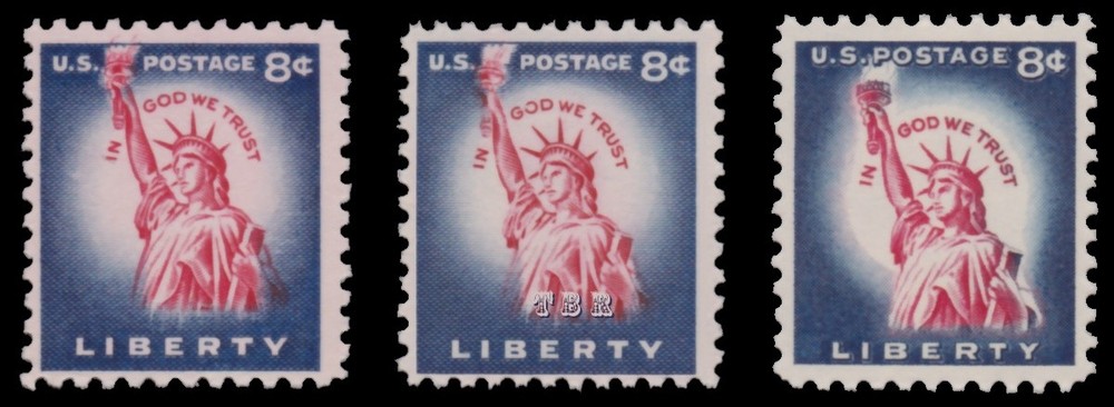 1041 1041B 1042 Statue of Liberty 8c Issue Reissue Variety Set 3 MNH - Buy Now-image