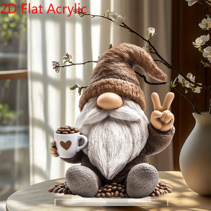 2D Gnome Ornament for Home Office Decor Christmas Halloween Easter Gift NWT