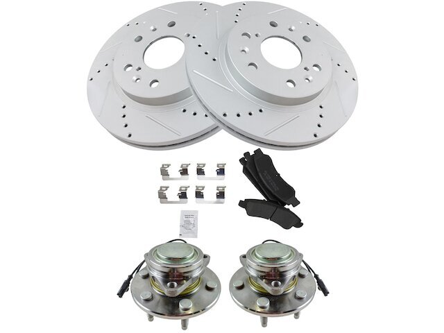 Front Brake Pad and Rotor and Wheel Hub Kit fits Avalanche 2008-2013 RWD 18JZGP