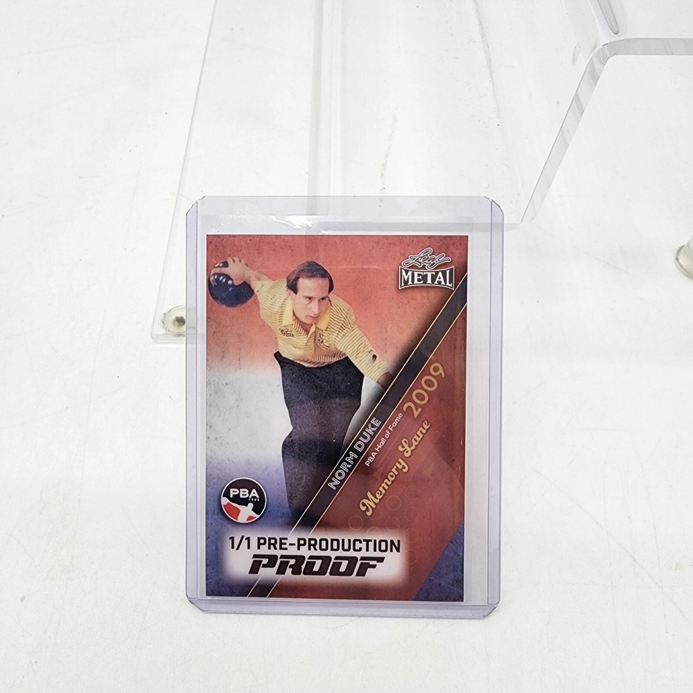 2024 Leaf PBA Metal Bowling Norm Duke Memory Lane 1/1 Clear RedWhite Blue Proof