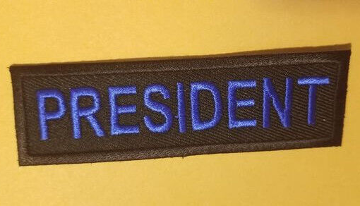 PRESIDENT Club Officer Embroidered Patch Worldwide shipping