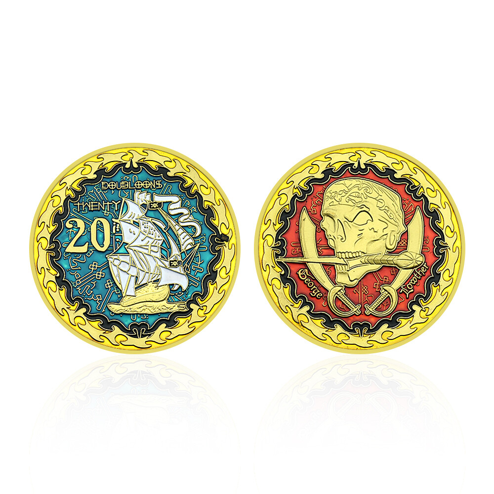 Pirate Plated Metal Coin Challenge Coin Art Craft Home Decor Holiday Gift