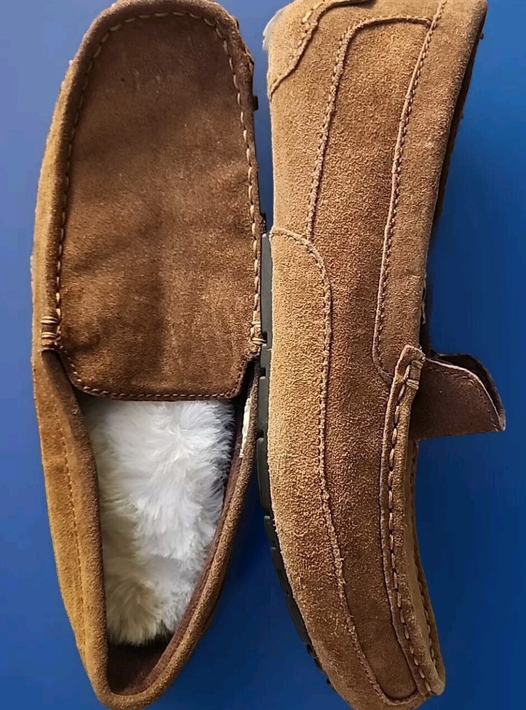 UGGS Adler Men's Suede  Casual Sleeper Loafers Shoes Chestnut Brown Size 10