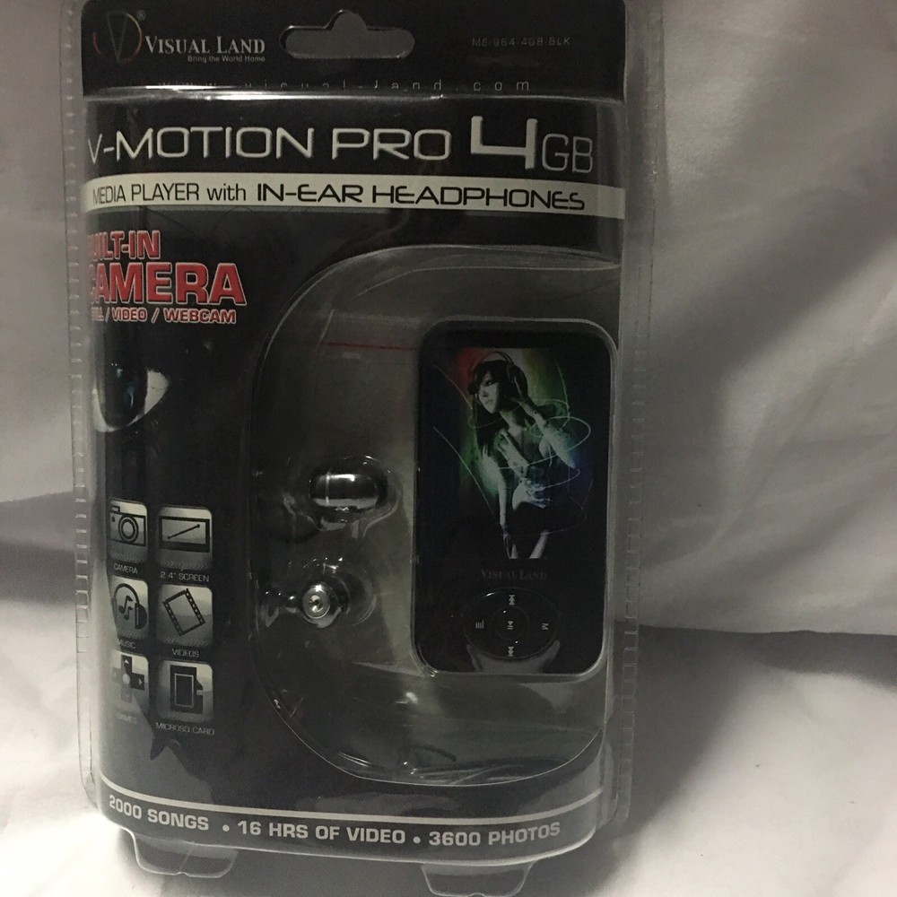 Visual Land V - Motion Pro 4GB MediaPlayer With In Ear Headphone Built-In Camera-image
