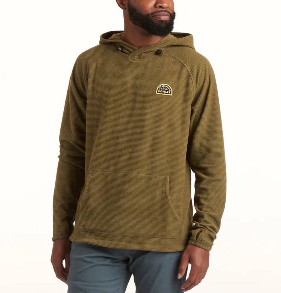 Howler Bros Hoodie Mens S Olive Fatigue Sweater Pullover Palo Duro Fleece B6