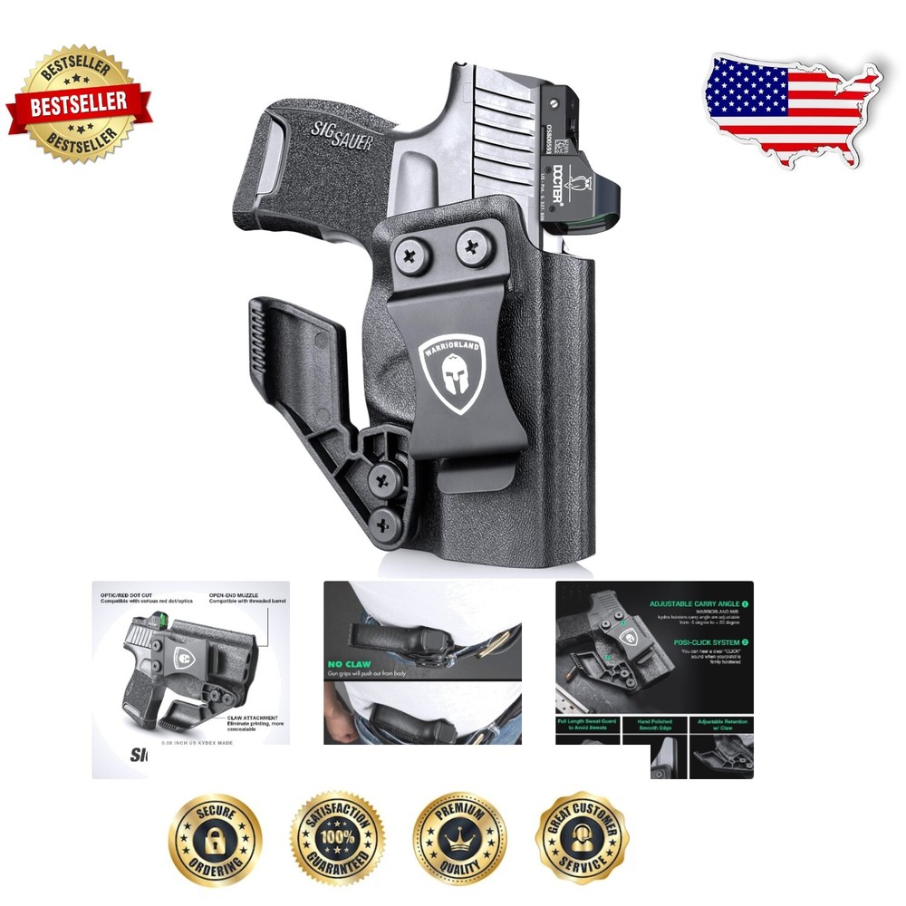 Durable Kydex IWB Holster for Sig P365 Series with Adjustable Cant & Retention