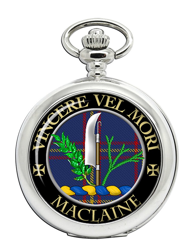 Maclaine Scottish Clan Engraved Silver Pocket Watch