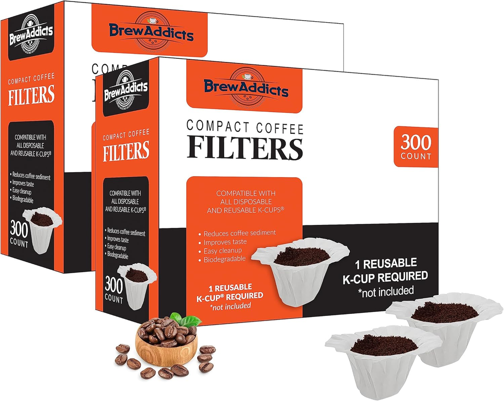 600 Paper Coffee Single-Use Filters, for Keurig Brewers and Compatible with K-Cu
