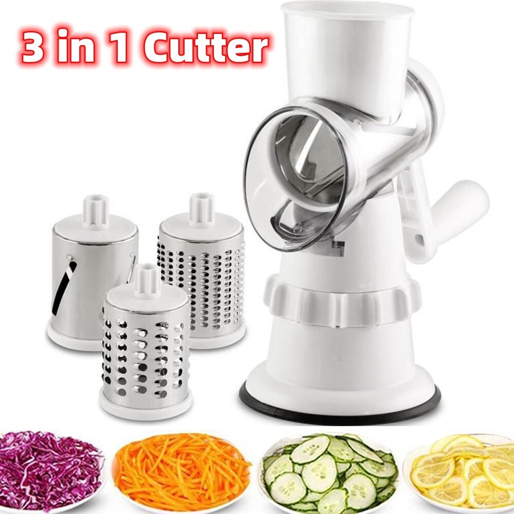 3-in-1 Manual Vegetable Slicer & Grater – potatoes vegetables Kitchen shredder