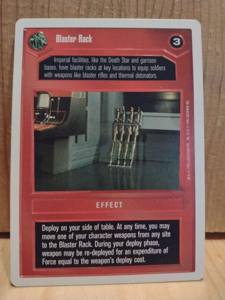 1995 Star Wars Card Game: EFFECT: BLASTER RACK  white BORDER  MC9