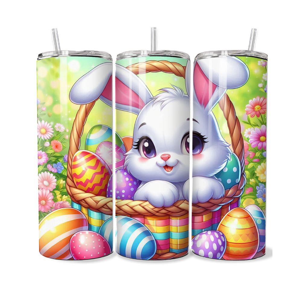 Easter Bunny In Basket 20 or 30 oz Stainless Steel Tumbler