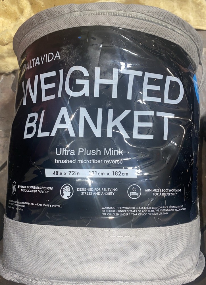 New! Altavida 12 lb Navy Microfiber Reversible Weighted Blanket