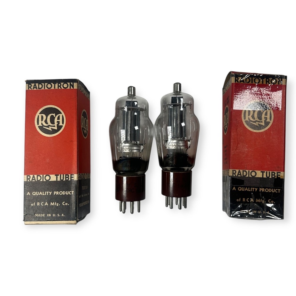 Two New Old Stock RCA  1625 Vacuum Tubes - U.S.N. WWII - Untested