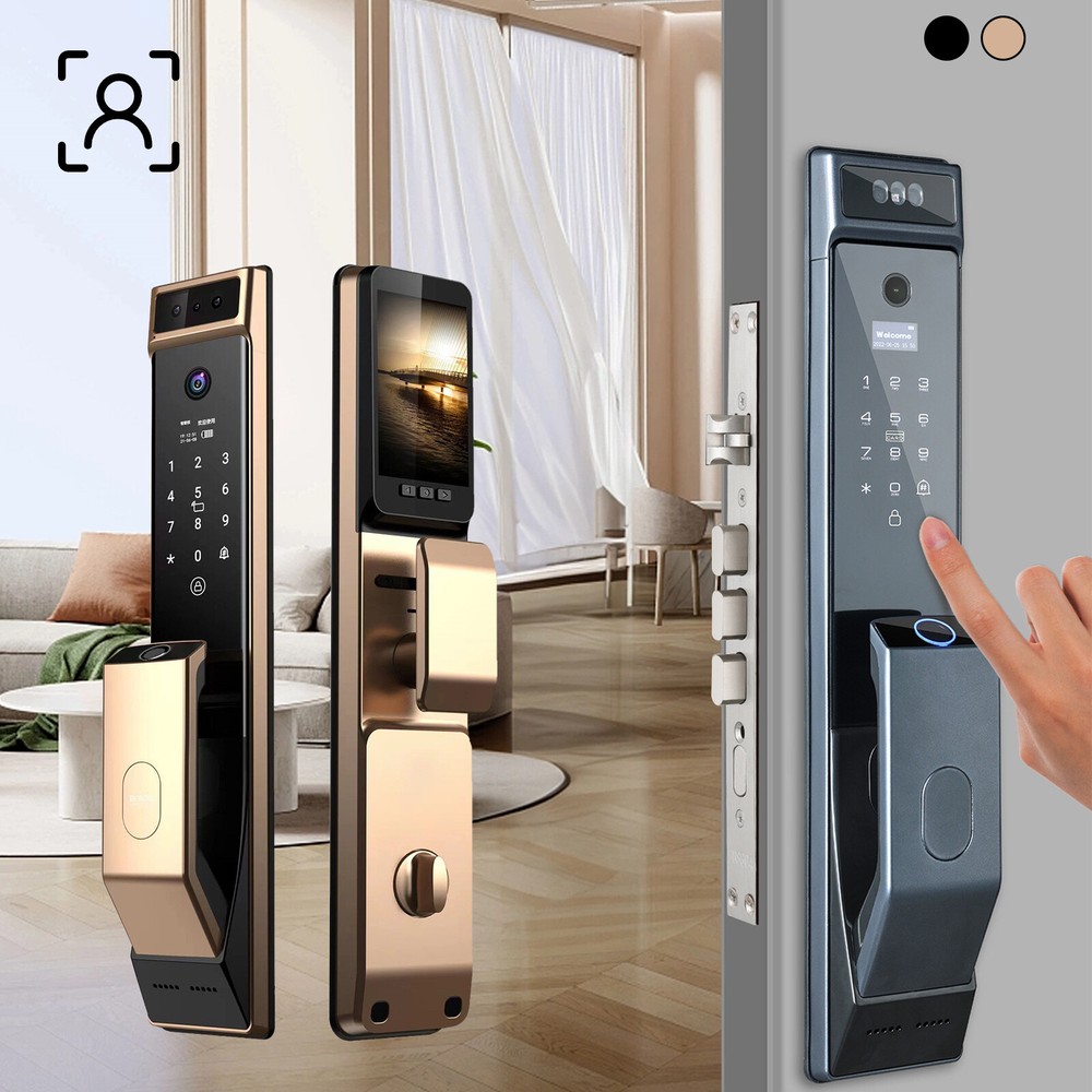 Smart 3D Face & Fingerprint Recognition Biometric Door Lock – Secure & Intelligent-image