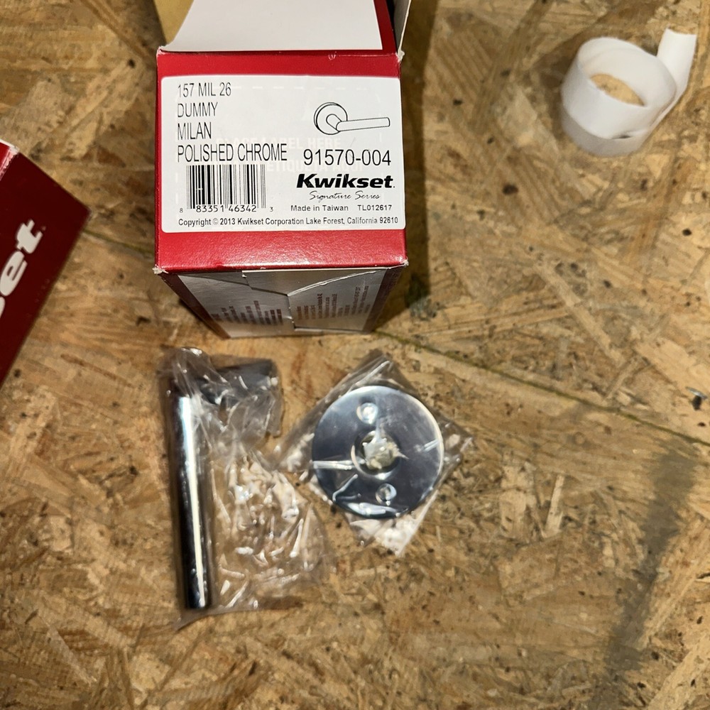 Kwikset 91570 004 Dummy  Milan Polished Chrome lever New lot of 3