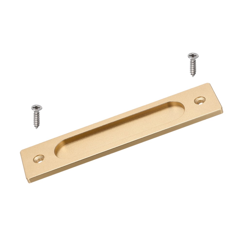1Pcs 180mm Sliding Door Finger Handle Zinc Alloy w Screw Dark Gold Rectangle