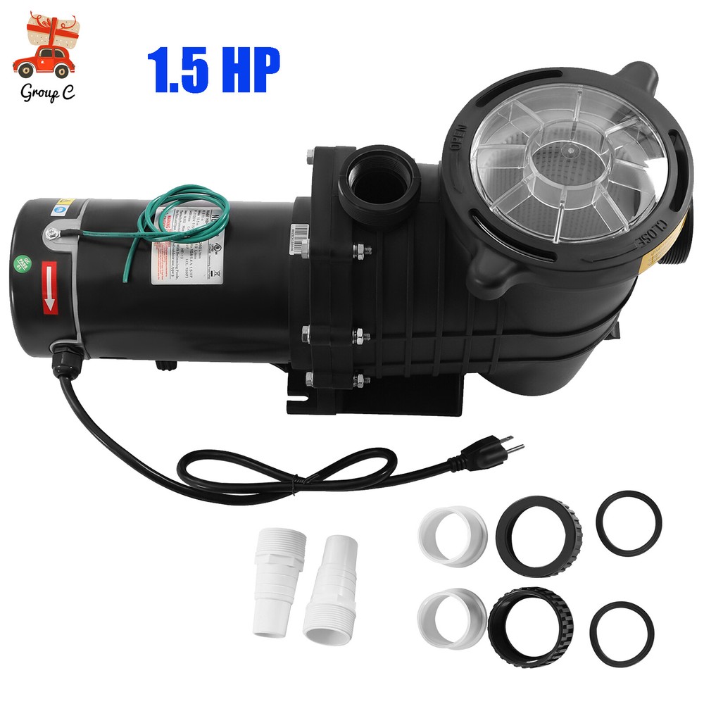 1.5HP 1-Speed In-Ground Pool Pump Motor with Strainer 115V/230V