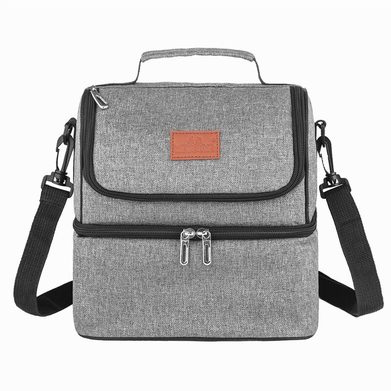 Double Deck Insulated Leakproof Lunch Bag for Adults and Kids Work or Picnic