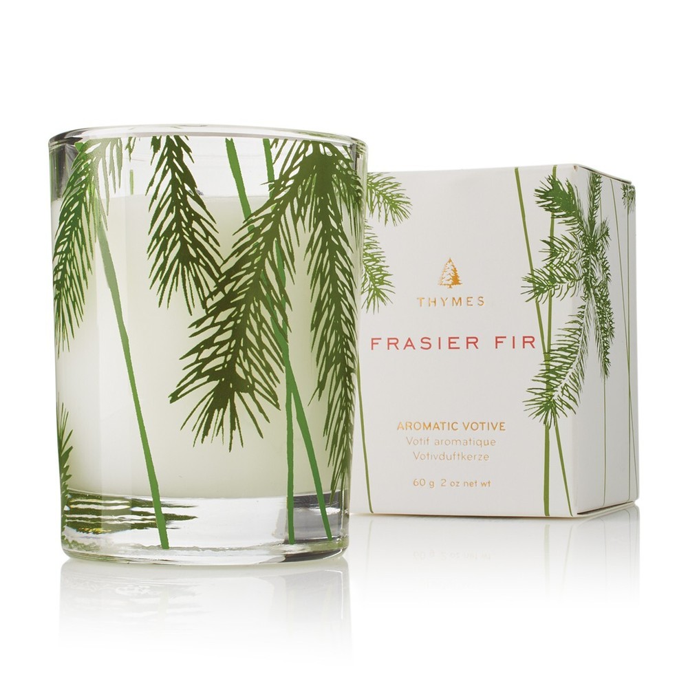 Thymes Votive Candle - 2 Oz - Frasier Fir in Pine Needle Design