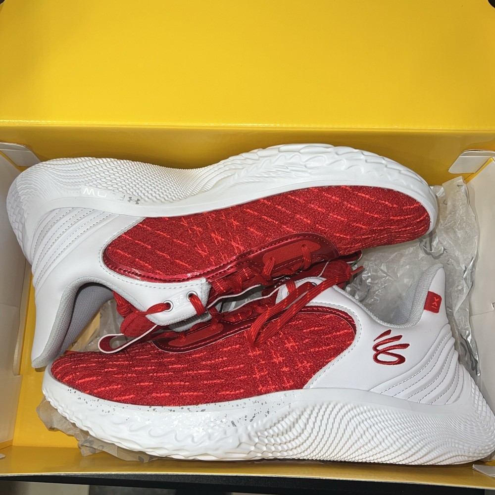 Size 12 - Under Armour Curry Flow 9 Team White Red 2022