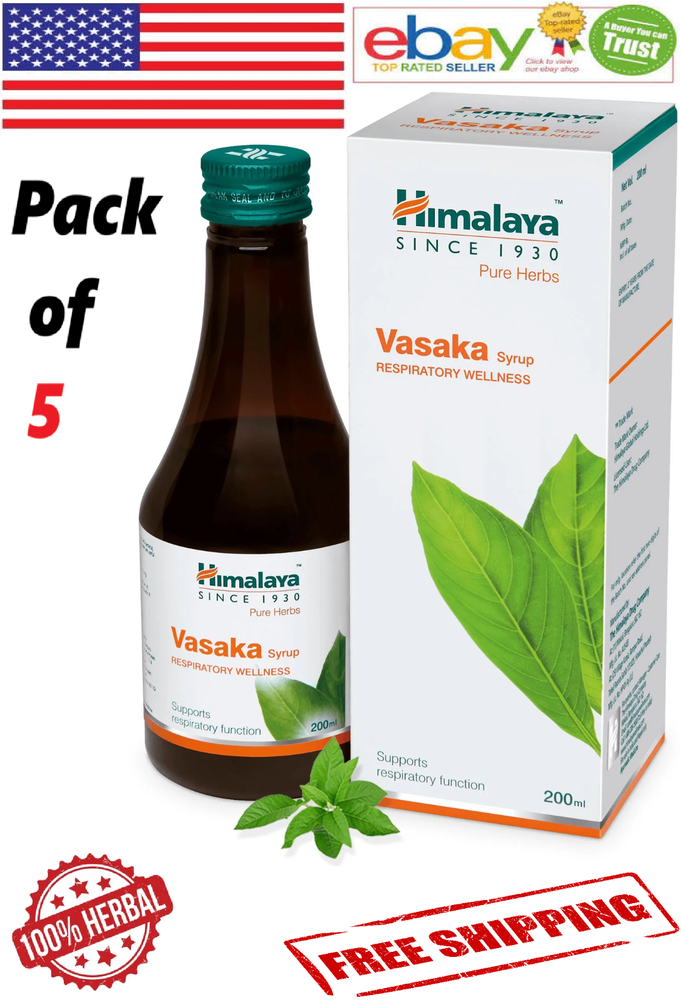 5x Himalaya Vasaka Syrup For Respiratory Wellness 200ml. Each (FREE SHIP)