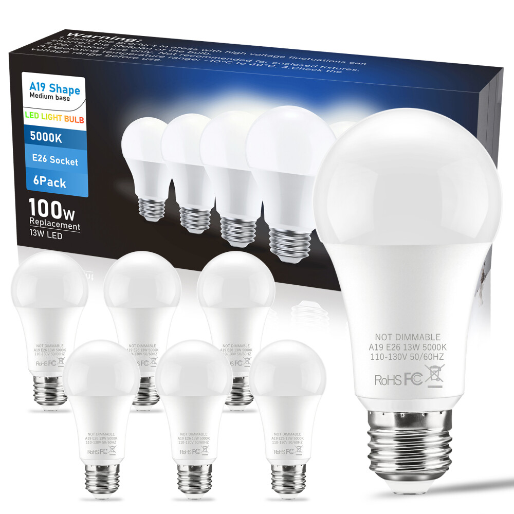 LED Light Bulbs, 100 Watt Equivalent, A19 9/13W Lightbulbs, Warm/ Daylight White