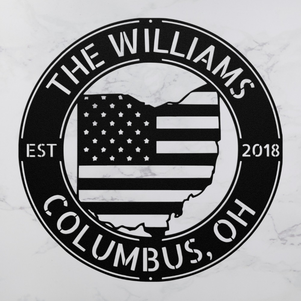 Custom Ohio State Metal Sign Personalized State Wall Decor Indoor Outdoor Gift
