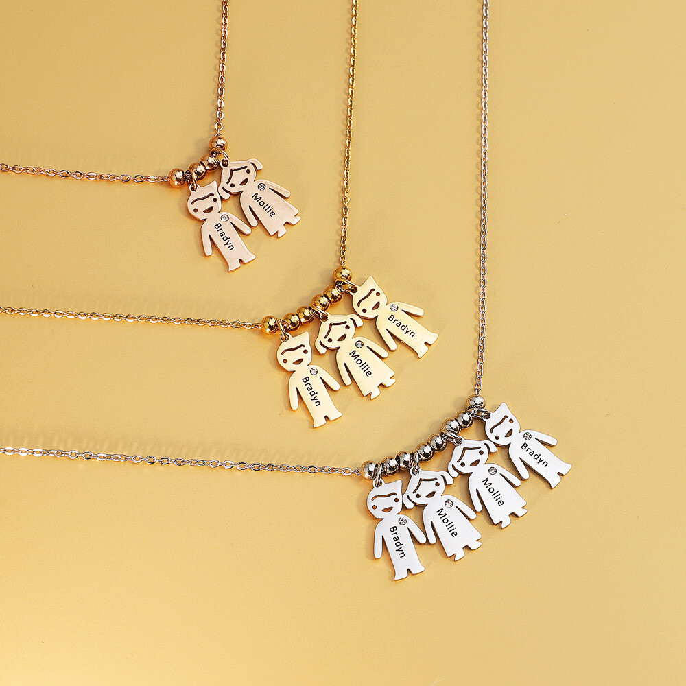 Kids Personalized Name Necklace - Christmas Gift for Family-image