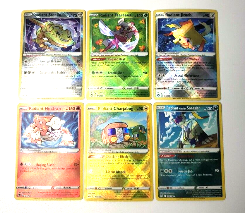 RADIANT RARE bundIe Holographic Pokemon Cards Iot Steelix Tsareena Jirachi +more-image